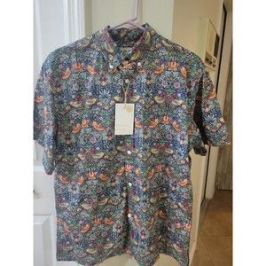 David's Wear Hawaiian Shirt William Morris Strawberry Thief Designer Shirt